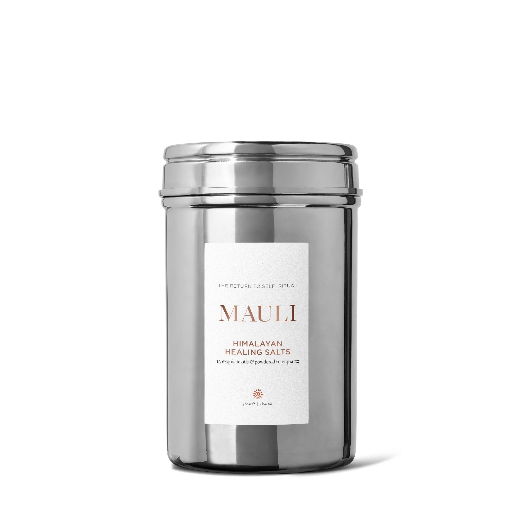 Mauli Rituals Bath & Body Sacred Himalayan Healing Salts in steel vessel - 460g Himalayan Healing Salts